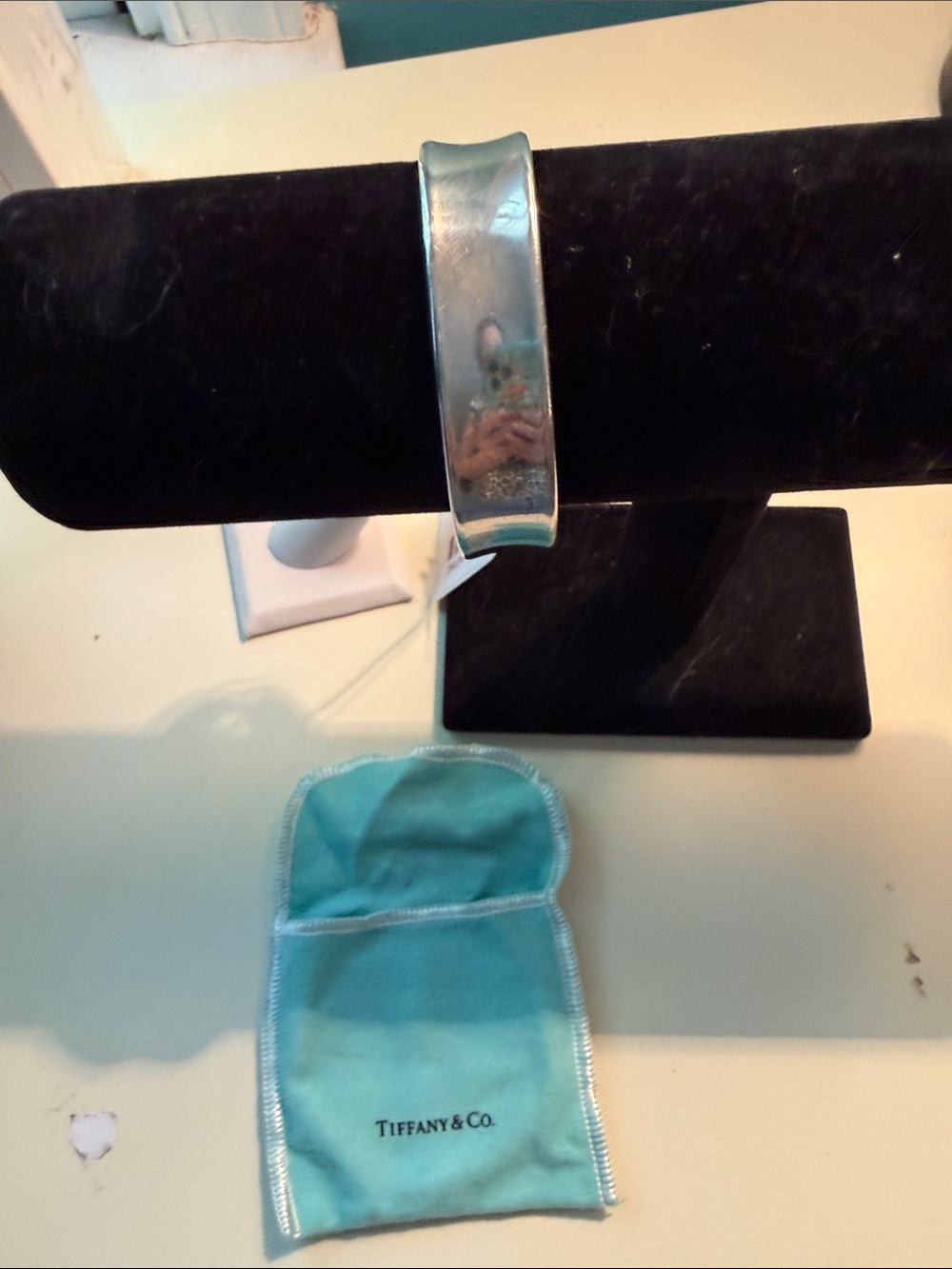 Tiffany & Co. Sterling Silver Cuff with Tiffany Blue Pouch